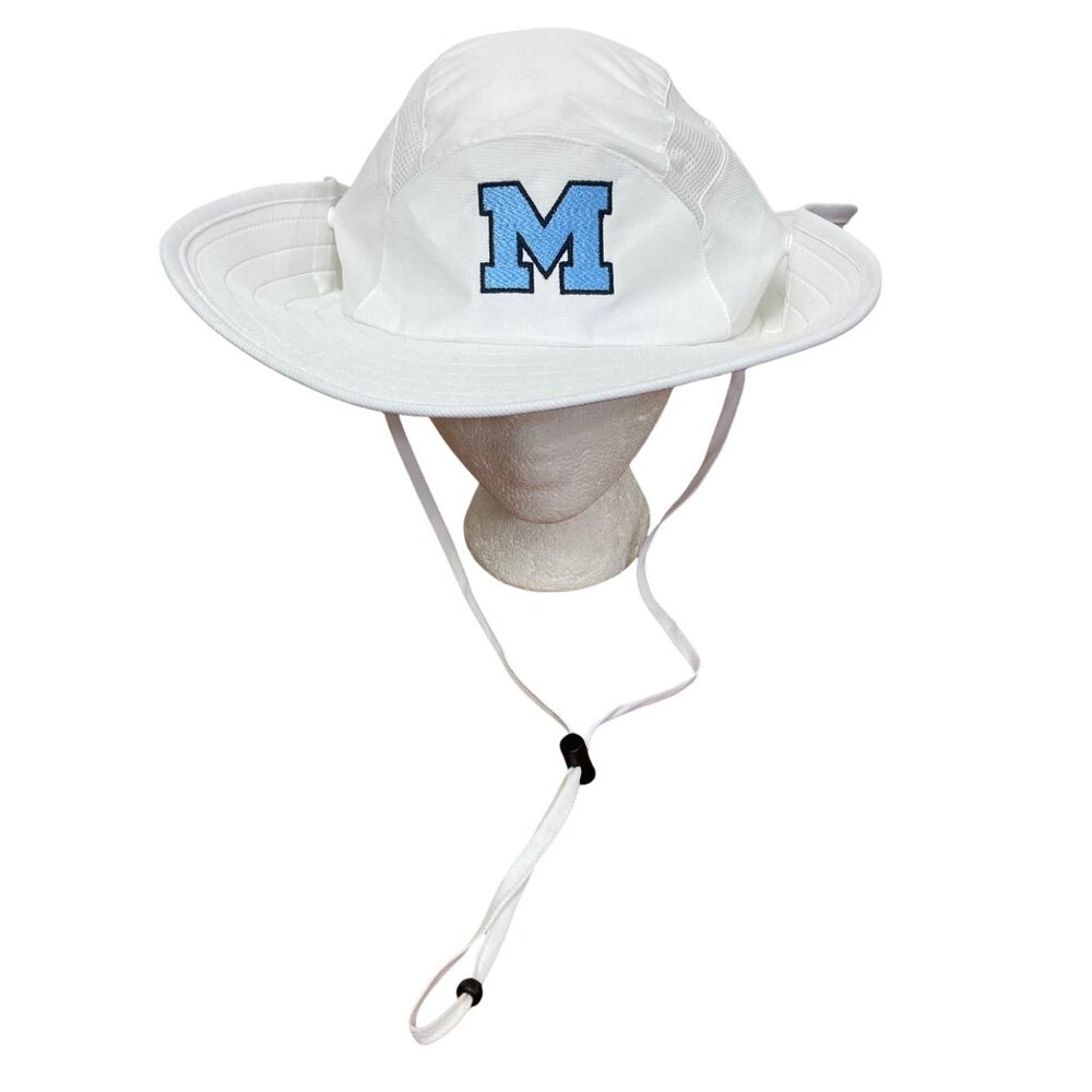Adidas University of Maine Sun Hat L XL White Adjustable Chin Strap New with Tag